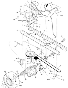 Motion Drive Diagram and Parts List for 405000X31A 2003 Briggs and Stratton Lawn Tractor